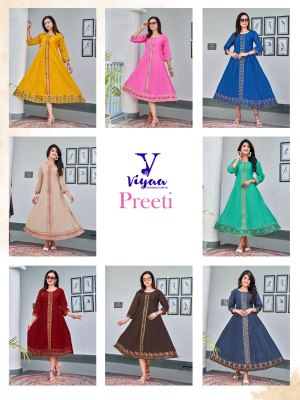 Viyaa designer by Preeti super fancy chanderi modal printed kurti catalogue at wholesale price kurtis catalogs