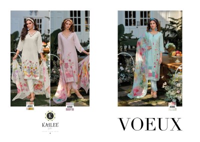 Voeux by kailee fashion Designer thread embroidered catalogue at affordable rate pakistani suit catalogs