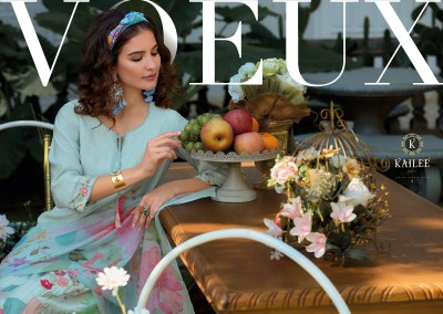Voeux by kailee fashion Designer thread embroidered catalogue at affordable rate pakistani suit catalogs