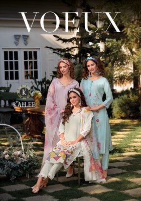 Voeux by kailee fashion Designer thread embroidered catalogue at affordable rate pakistani suit catalogs