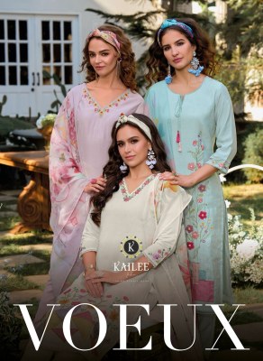 Voeux by kailee fashion Designer thread embroidered catalogue at affordable rate pakistani suit catalogs