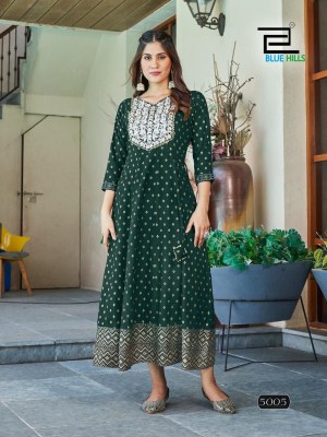 Walkway vol 50 by Blue hills fancy foil printed anarkali kurti catalogue kurtis catalogs