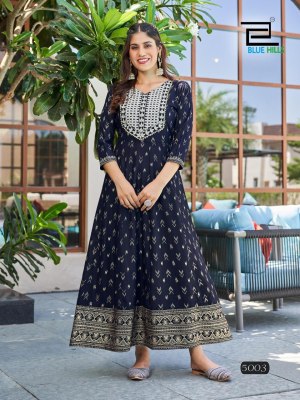 Walkway vol 50 by Blue hills fancy foil printed anarkali kurti catalogue kurtis catalogs