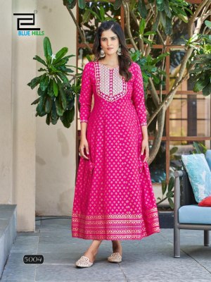 Walkway vol 50 by Blue hills fancy foil printed anarkali kurti catalogue kurtis catalogs