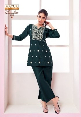 Wamika Vol 1 by mayur Premium Vertican Silk With Heavy Embroidery Work co ord set  western wear catalogs