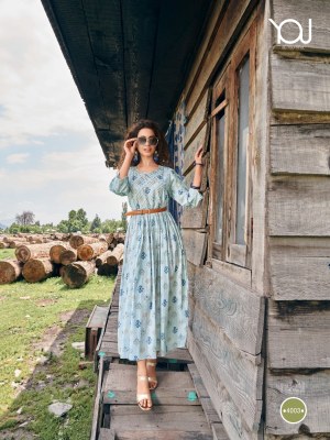 Wanna You by Muskaan Pure Mul cotton Kurti Gown With Fancy Leather Belt Catalogue kurtis catalogs