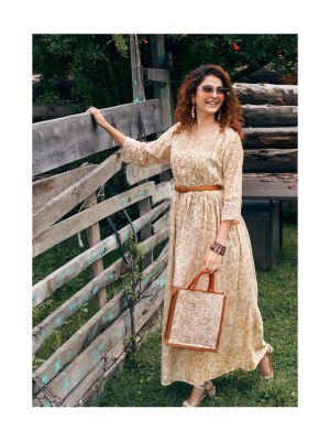 Wanna You by Muskaan Pure Mul cotton Kurti Gown With Fancy Leather Belt Catalogue kurtis catalogs