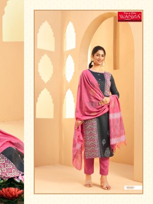 Wanna by Ajrakh fancy reyon embroidered kurti pant and dupatta catalogue at low rate readymade suit catalogs