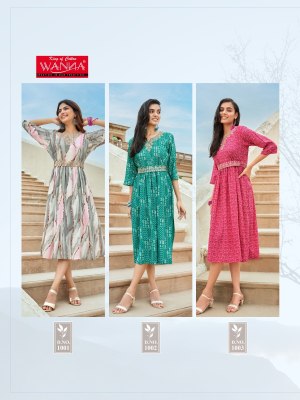 Wanna by Cindrella fancy pure soft embroidered reyon printed kurti catalogue  kurtis catalogs