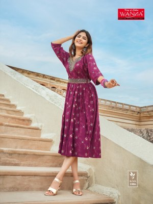 Wanna by Cindrella fancy pure soft embroidered reyon printed kurti catalogue  kurtis catalogs