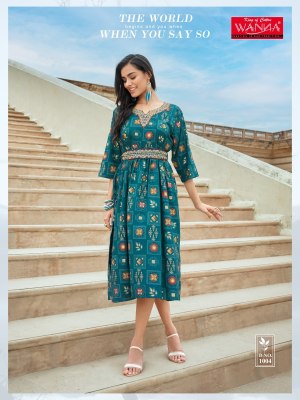 Wanna by Cindrella fancy pure soft embroidered reyon printed kurti catalogue  kurtis catalogs