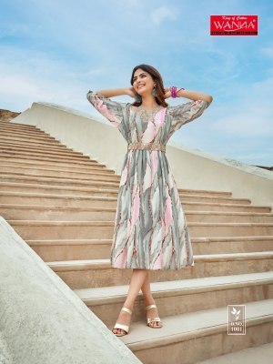 Wanna by Cindrella fancy pure soft embroidered reyon printed kurti catalogue  kurtis catalogs