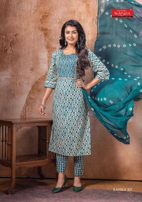 Wanna new Kanika Fancy Cotton Cambric  Thread Work Kurti With Cotton Pant   Chiffon Dupatta Catalogue kurtis catalogs