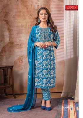 Wanna new Kanika Fancy Cotton Cambric  Thread Work Kurti With Cotton Pant   Chiffon Dupatta Catalogue kurtis catalogs