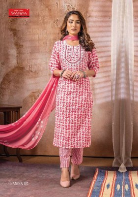 Wanna new Kanika Fancy Cotton Cambric  Thread Work Kurti With Cotton Pant   Chiffon Dupatta Catalogue kurtis catalogs