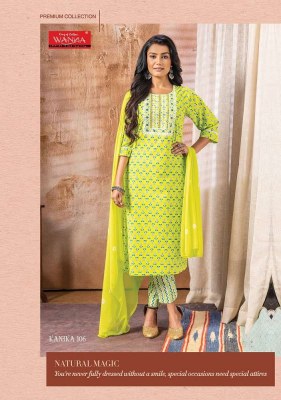 Wanna new Kanika Fancy Cotton Cambric  Thread Work Kurti With Cotton Pant   Chiffon Dupatta Catalogue kurtis catalogs