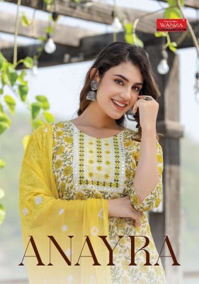 Wanna new launch Anayra Sober Fancy Pure   Rich Cotton Cambric Sober Thread Work Kurti With Cotton Pant Chiffon Dupatta Catalogue Wanna kurti