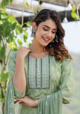 Wanna new launch Anayra Sober Fancy Pure   Rich Cotton Cambric Sober Thread Work Kurti With Cotton Pant Chiffon Dupatta Catalogue kurtis catalogs