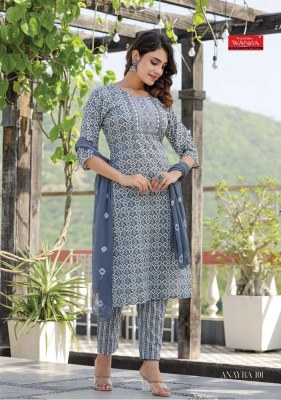 Wanna new launch Anayra Sober Fancy Pure   Rich Cotton Cambric Sober Thread Work Kurti With Cotton Pant Chiffon Dupatta Catalogue kurtis catalogs