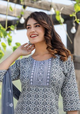 Wanna new launch Anayra Sober Fancy Pure   Rich Cotton Cambric Sober Thread Work Kurti With Cotton Pant Chiffon Dupatta Catalogue kurtis catalogs