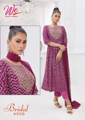 We By Women Ethnics Bridal Rayon Printed Kurti Pant With Fancy Dupatta Collection  readymade suit catalogs