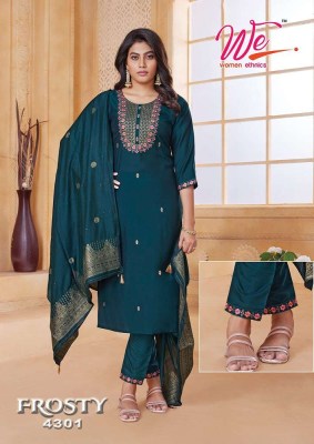 We By Women Ethnics Frosty Roman Silk Kurti Pant Dupatta Set wholesale Kurti catalogue  kurtis catalogs