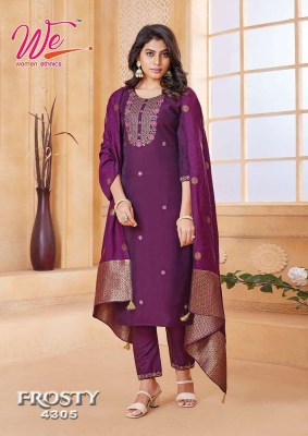 We By Women Ethnics Frosty Roman Silk Kurti Pant Dupatta Set wholesale Kurti catalogue  kurtis catalogs