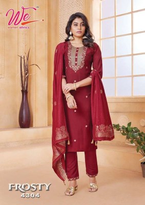 We By Women Ethnics Frosty Roman Silk Kurti Pant Dupatta Set wholesale Kurti catalogue  kurtis catalogs