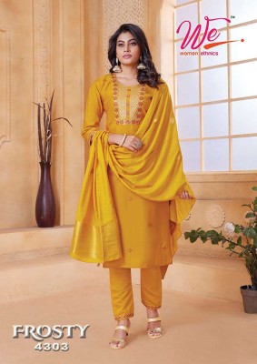 We By Women Ethnics Frosty Roman Silk Kurti Pant Dupatta Set wholesale Kurti catalogue  kurtis catalogs