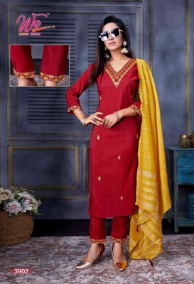 We By Women Ethnics Zia Roman Silk V neck  Kurti Pant Dupatta Set Wholesale Kurti Catalogue  kurtis catalogs