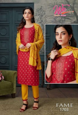 We Women Ethnic Fame Bombay Rayon Kurti Pant Dupatta Set Kurti catalogue wholesaler  kurtis catalogs