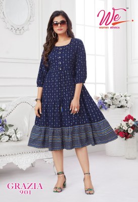 We Women Ethnics Grazia Fancy Rayon Long Gown Stylish wholesale Kurti catalogue   kurtis catalogs