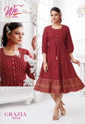 We Women Ethnics Grazia Fancy Rayon Long Gown Stylish wholesale Kurti catalogue   kurtis catalogs