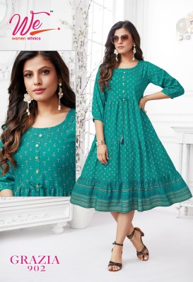 We Women Ethnics Grazia Fancy Rayon Long Gown Stylish wholesale Kurti catalogue   kurtis catalogs