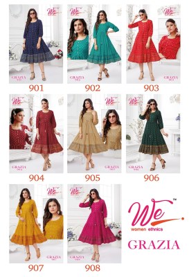 We Women Ethnics Grazia Fancy Rayon Long Gown Stylish wholesale Kurti catalogue   kurtis catalogs