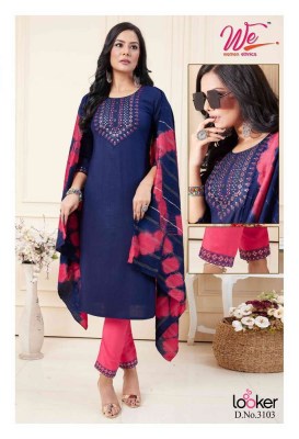 We Women Ethnics Looker Ruby Cotton Kurti Pant Dupatta Wholesale Kurti catalogue  kurtis catalogs