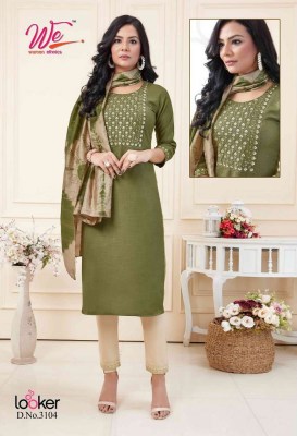 We Women Ethnics Looker Ruby Cotton Kurti Pant Dupatta Wholesale Kurti catalogue  kurtis catalogs