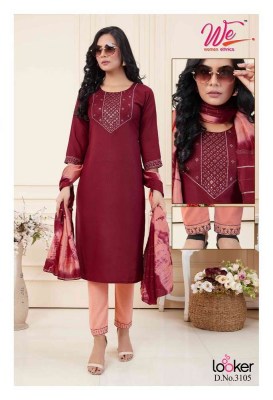 We Women Ethnics Looker Ruby Cotton Kurti Pant Dupatta Wholesale Kurti catalogue  kurtis catalogs