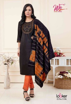 We Women Ethnics Looker Ruby Cotton Kurti Pant Dupatta Wholesale Kurti catalogue  kurtis catalogs