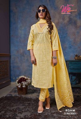 We Women Ethnics Roam Pure Cotton Kurti Pant Dupatta Set Kurti catalogue wholesaler  kurtis catalogs