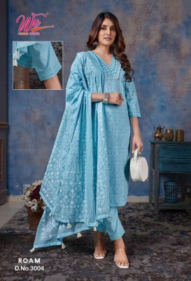 We Women Ethnics Roam Pure Cotton Kurti Pant Dupatta Set Kurti catalogue wholesaler  kurtis catalogs