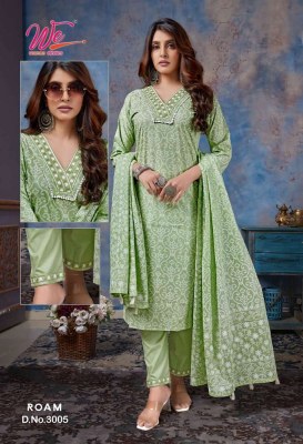 We Women Ethnics Roam Pure Cotton Kurti Pant Dupatta Set Kurti catalogue wholesaler  kurtis catalogs