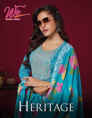 We by Heritage pure cotton printed kurti pant and dupatta catalogue at low rate We women ethnics 