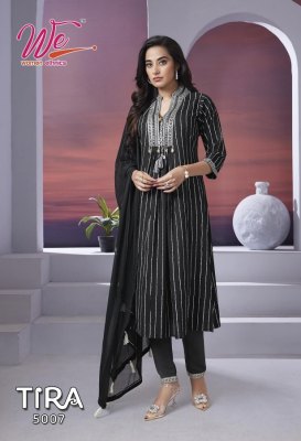 We by Tira heavy soft reyon with silver line kurti pant and dupatta catalogue at wholesale price readymade suit catalogs