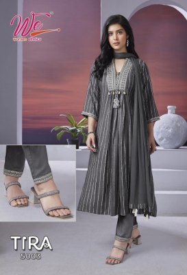 We by Tira heavy soft reyon with silver line kurti pant and dupatta catalogue at wholesale price readymade suit catalogs