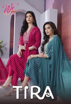 We by Tira heavy soft reyon with silver line kurti pant and dupatta catalogue at wholesale price readymade suit catalogs