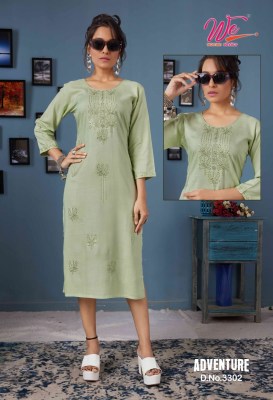 We women ethnic a brand of kurtis by adventure pure reyon straight kurti catalog at wholesale rate kurtis catalogs