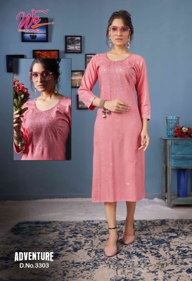 We women ethnic a brand of kurtis by adventure pure reyon straight kurti catalog at wholesale rate kurtis catalogs