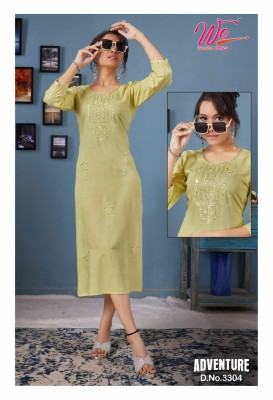 We women ethnic a brand of kurtis by adventure pure reyon straight kurti catalog at wholesale rate kurtis catalogs