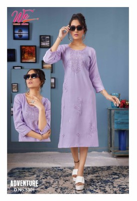 We women ethnic a brand of kurtis by adventure pure reyon straight kurti catalog at wholesale rate kurtis catalogs